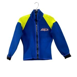 Women's Blue & Neon Yellow Front-Zip Swim Coverup Jacket